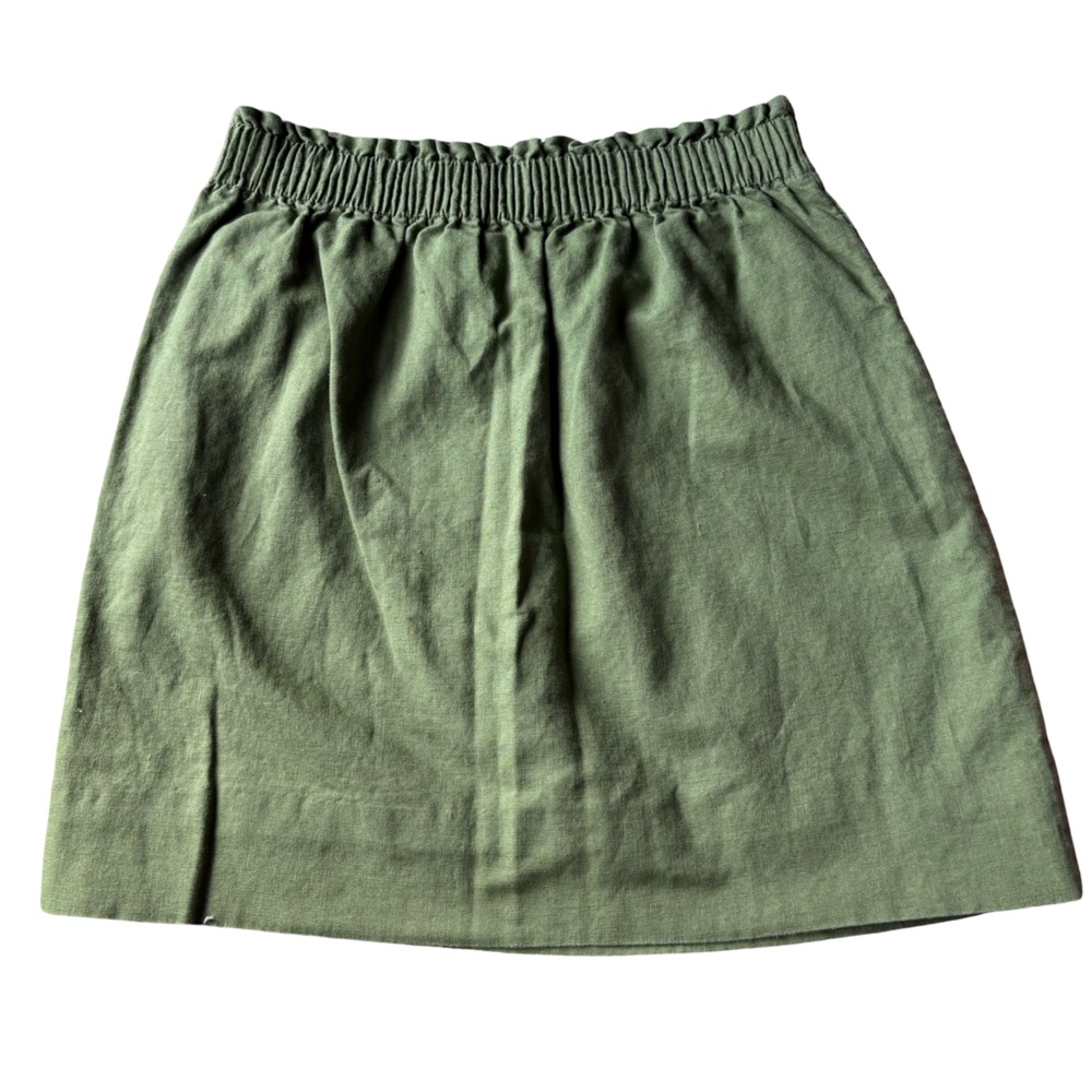 J. Crew Olive Elastic-Waist Mini Skirt